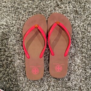 Tory Burch Bright Pink Flip Flops